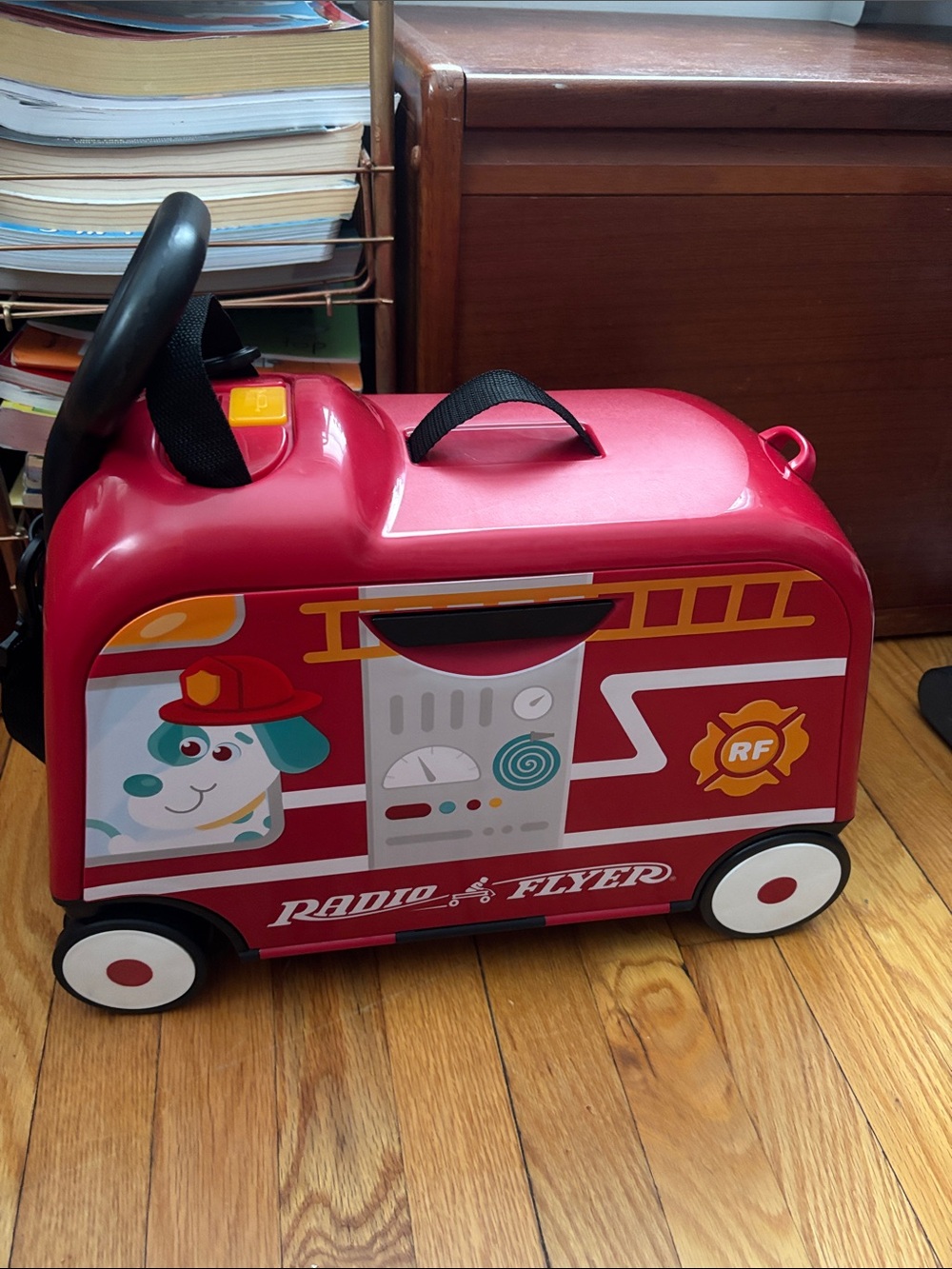 Kids Red Radio Flyer Truck Ride-On Suitcase